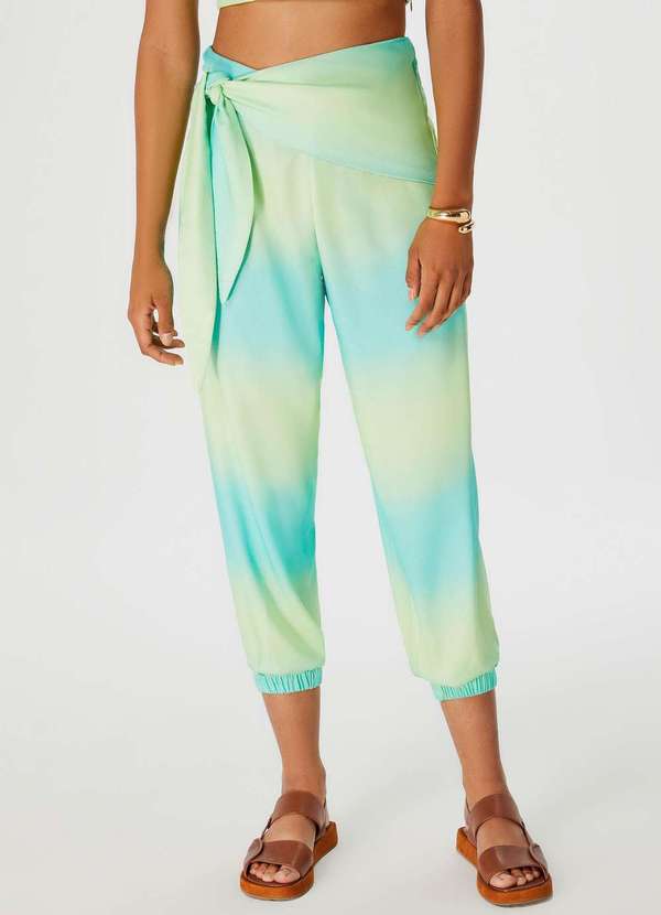 Hering - Calca Feminina Carrot Estampada Cintura Alta Verde 4