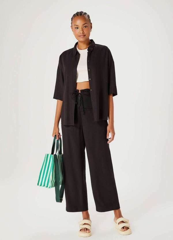 Hering - Calca Feminina Clochard Cintura Alta Preto