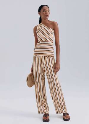 Hering - Calca Feminina Fio Tinto Cintura Alta - HERING