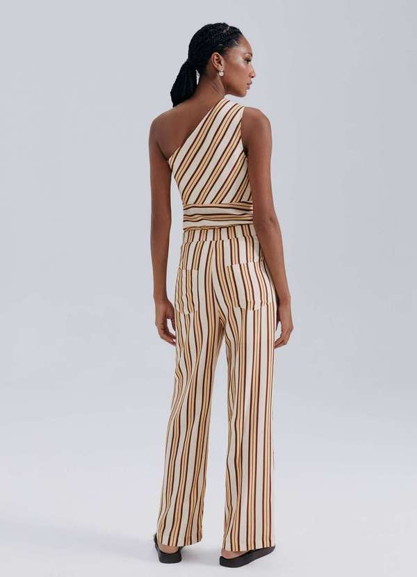 Hering - Calca Feminina Fio Tinto Cintura Alta Bege 3