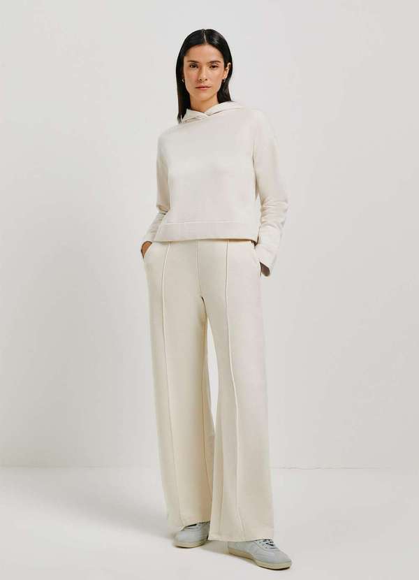 Hering - Calca Feminina Pantalona Cintura Alta Bege