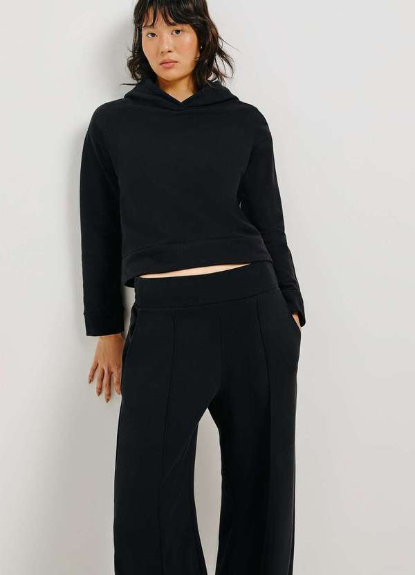 Hering - Calca Feminina Pantalona Cintura Alta Preto 2