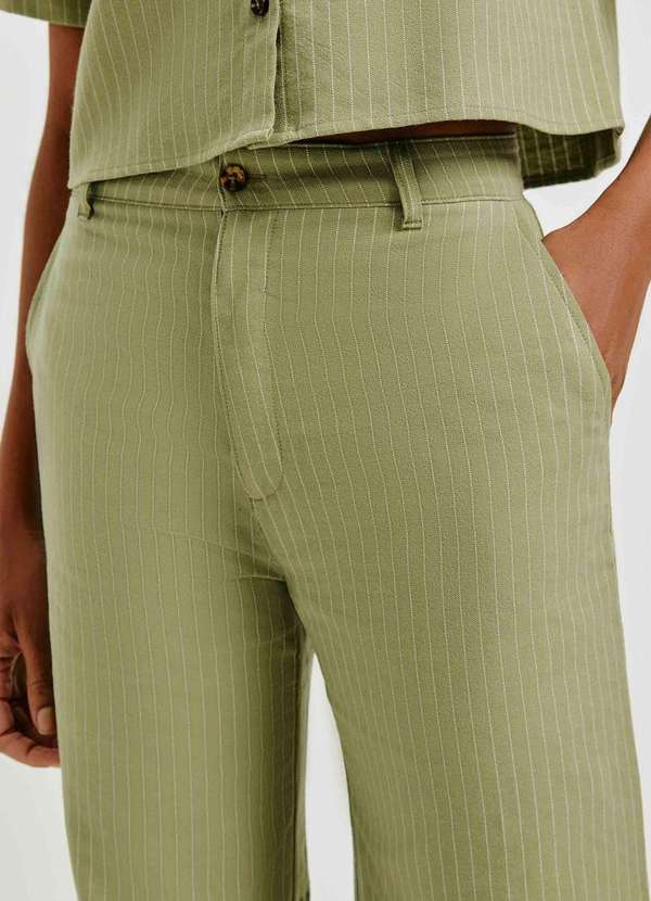 Hering - Calca Feminina Pantalona Cintura Alta Verde 2