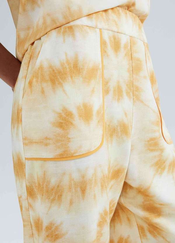 Hering - Calca Feminina Reta Cintura Alta Amarelo 4