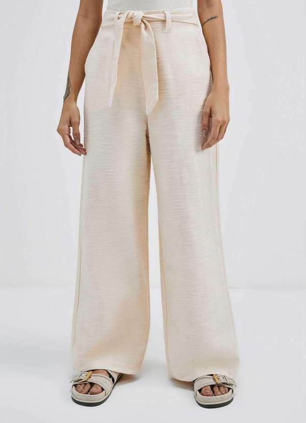 Hering - Calca Feminina Reta Cintura Alta Clochard Bege 2