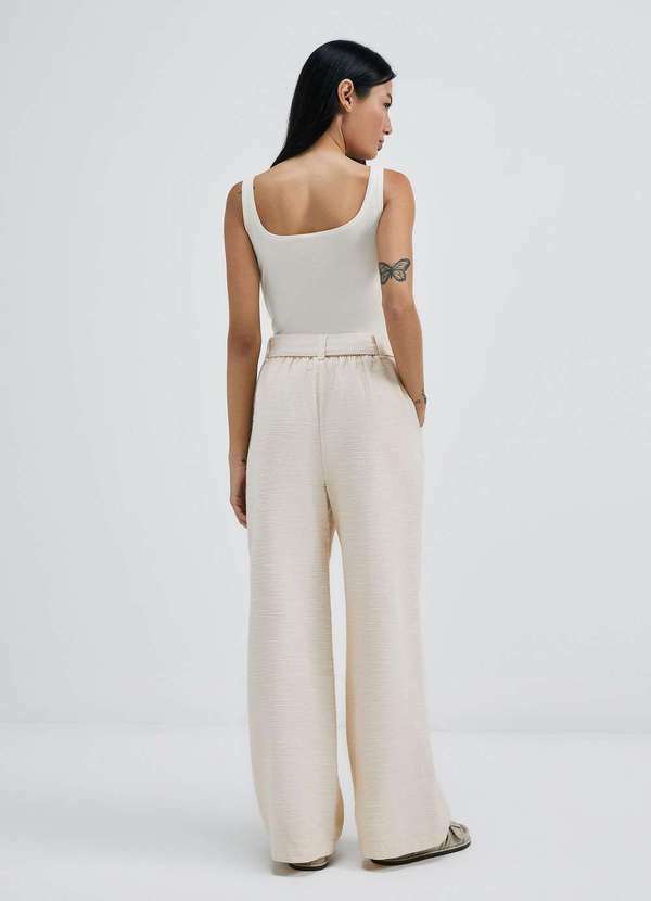 Hering - Calca Feminina Reta Cintura Alta Clochard Bege 3