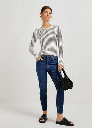 Calça Jeans Sawary Wide Leg Petit - 279523 Azul - Sawary Oficial