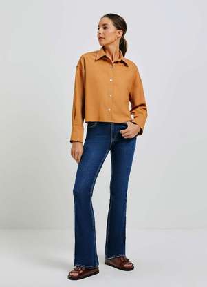 Hering Calca Jeans Feminina Flare Cintura Media Azul - Main Image