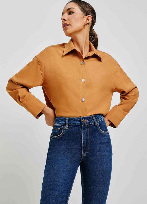 Hering - Calca Jeans Feminina Flare Cintura Media Azul 4