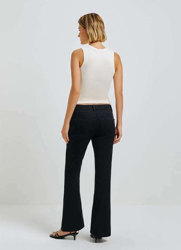 Hering - Calca Jeans Feminina Flare Petit Preto