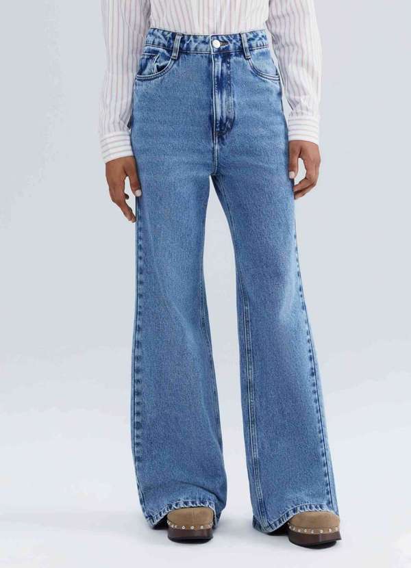 Hering - Calca Jeans Feminina Pantalona Azul 2