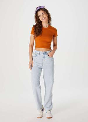 Hering - Calca Jeans Feminina Reta Cintura Alta - HERING