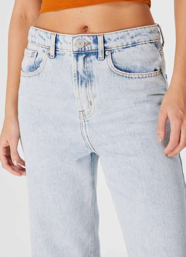 Hering - Calca Jeans Feminina Reta Cintura Alta Azul 2
