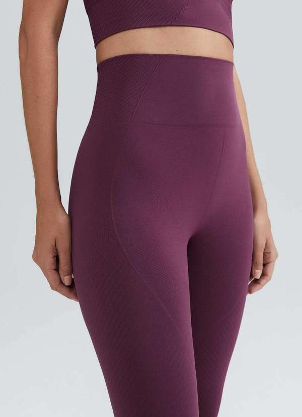 Hering - Calca Legging Esportiva Canelada sem Costura Vermelho 2