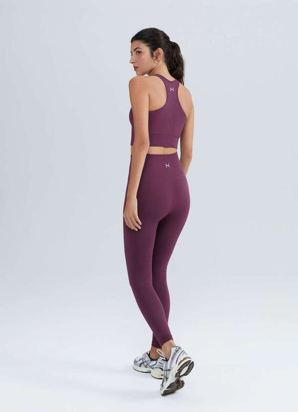 Hering - Calca Legging Esportiva Canelada sem Costura Vermelho 3
