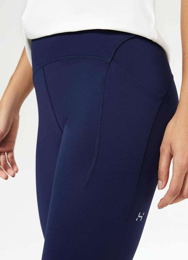 Hering - Calca Legging Esportiva Feminina com Contraste Azul 4