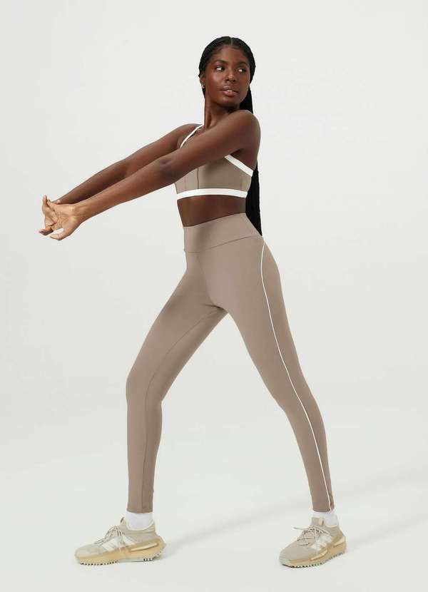 Hering - Calca Legging Esportiva Feminina com Fio Lycra Bege