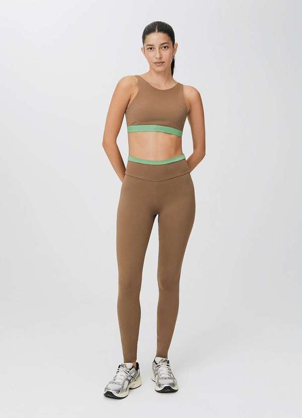 Hering - Calca Legging Esportiva Feminina com Fio Lycra Marrom