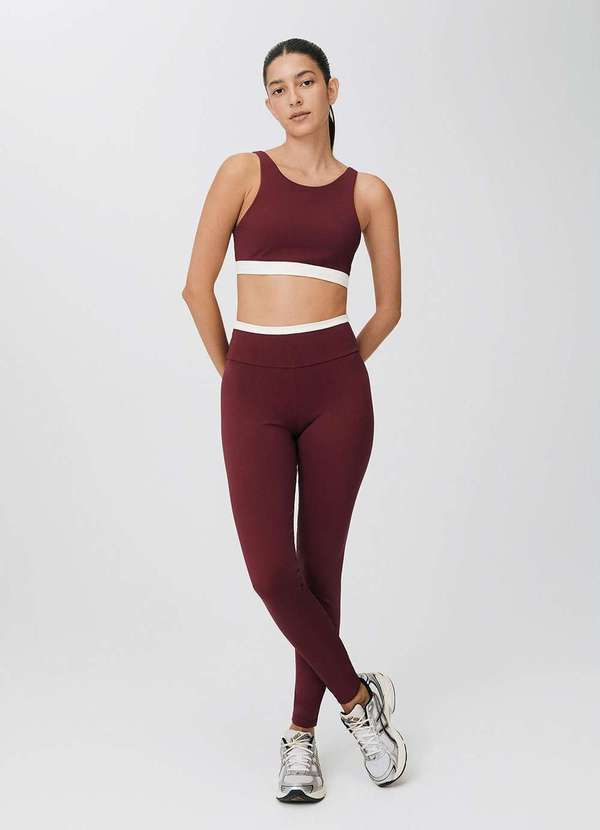 Hering - Calca Legging Esportiva Feminina com Fio Lycra Vermelho 2