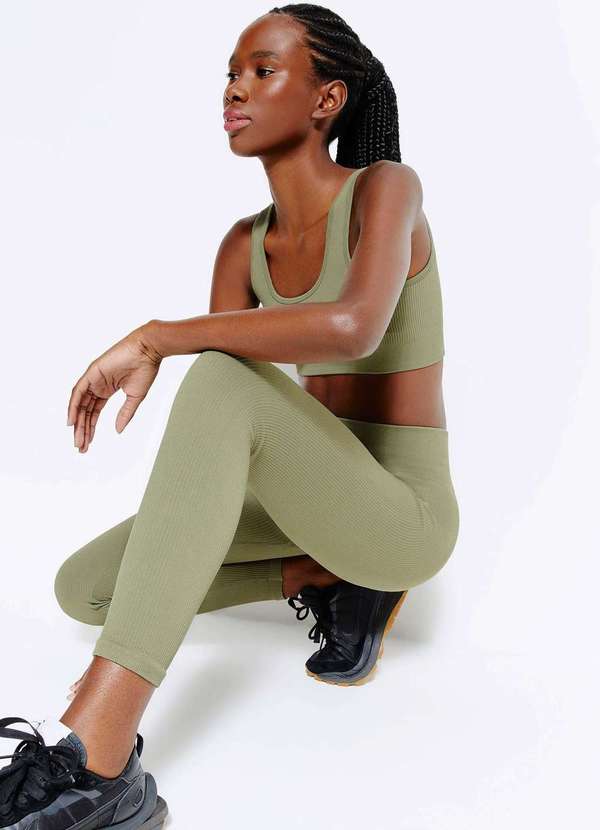 Hering - Calca Legging Esportiva Feminina sem Costura Verde 4