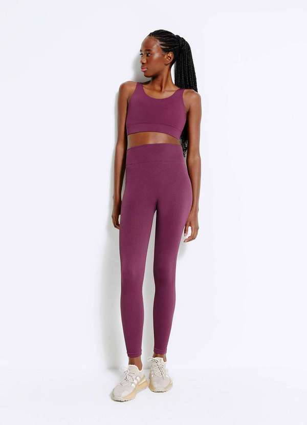 Hering - Calca Legging Esportiva Feminina sem Costura Vermelho
