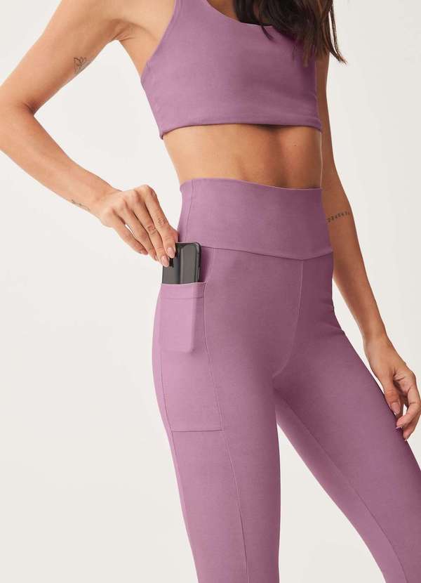 Hering - Calca Legging Feminina Esportiva com Fio Lycra Rosa 3