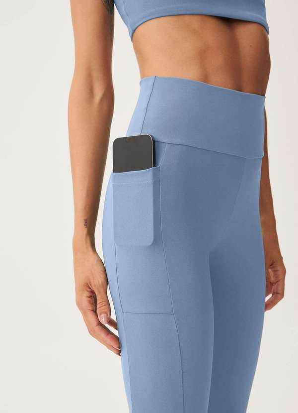 Hering - Calca Legging Feminina Esportiva com Fio Lycra Azul 2