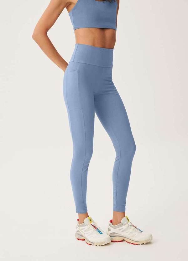 Hering - Calca Legging Feminina Esportiva com Fio Lycra Azul 4