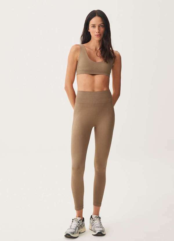 Hering - Calca Legging Feminina Esportiva sem Costura Marrom