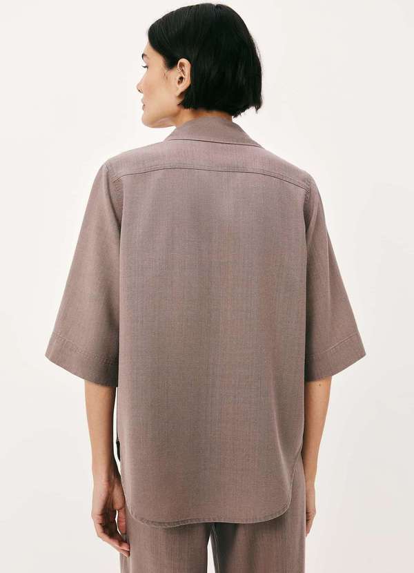 Hering - Camisa Feminina Manga Curta em Liocel Cinza 3