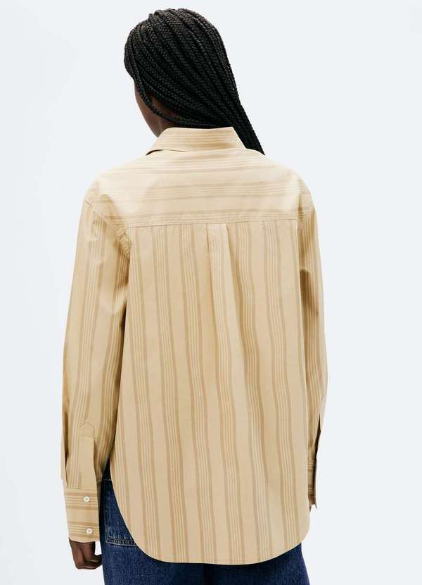 Hering - Camisa Feminina Manga Longa em Fio Tinto Bege 3