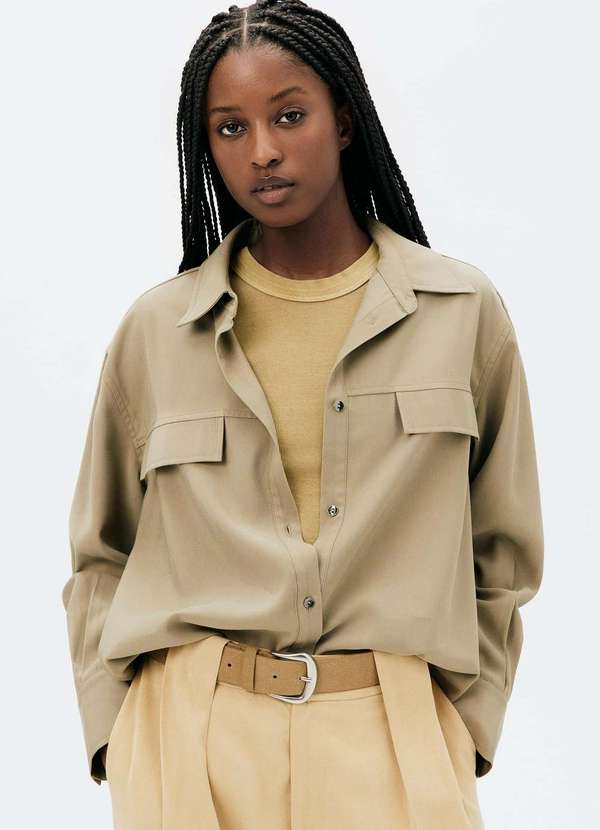 Hering - Camisa Feminina Manga Longa Peach Touch Bege