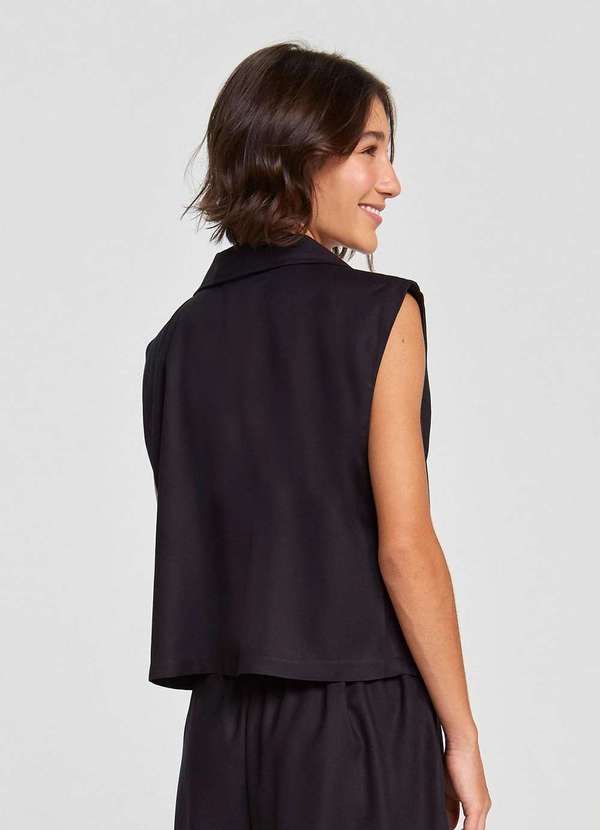 Hering - Camisa Muscle Tee Feminina sem Manga Preto 2