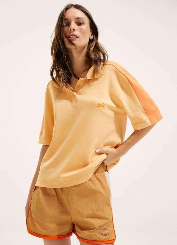 Hering - Camisa Polo com Bordado Hering e Cosmo Laranja