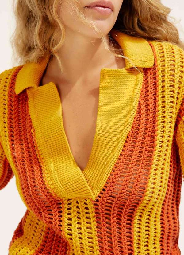 Hering - Camisa Polo Oversized em Trico Hering e Cosmo Laranja 2