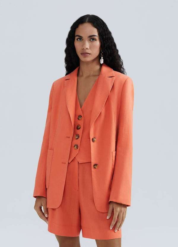 Hering - Blazer Feminino Eco Laranja