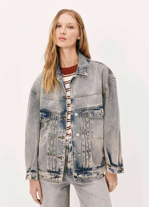 Hering - Jaqueta Jeans Feminina Oversized Azul