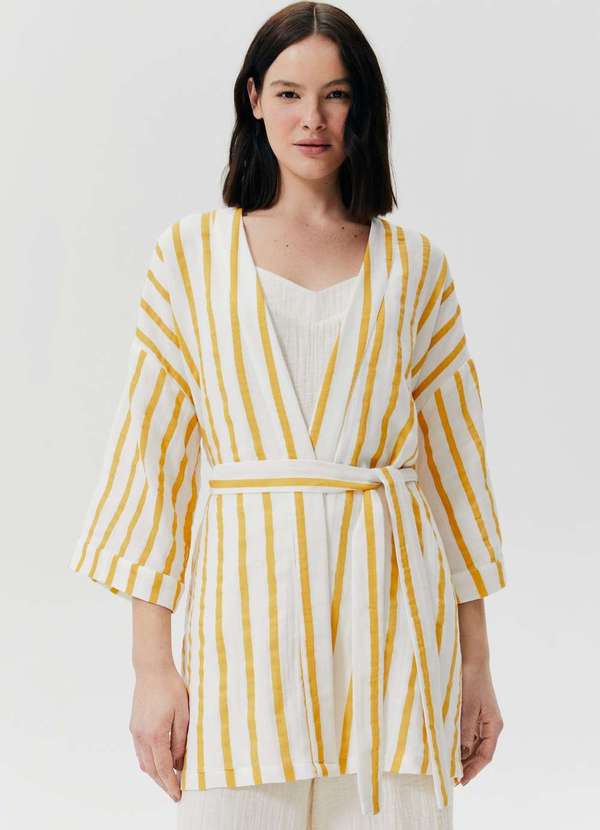 Hering - Robe Estampado Manga 7/8 Amarelo