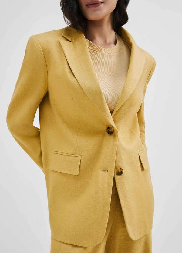 Hering - Blazer Feminino em Viscolinho Amarelo 2