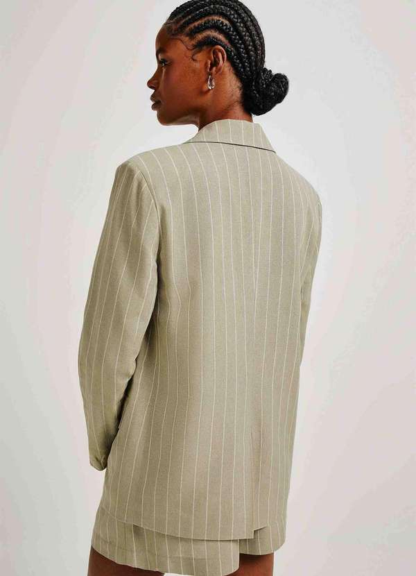 Hering - Blazer Feminino Fio Tinto em Tecido Rustico Verde 3