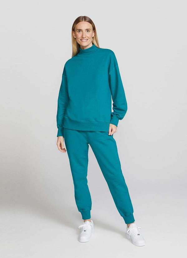 Hering - Blusao Basico Feminino em Moletom Peluciado Oversized Verde