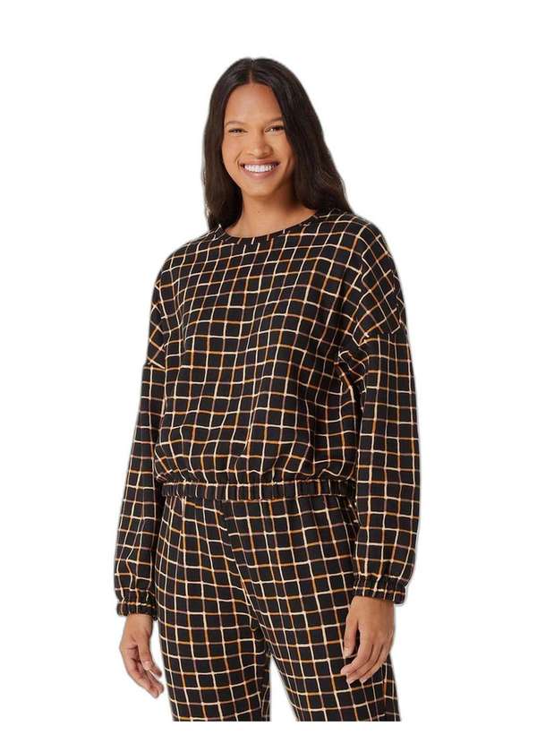 Hering - Blusao em Moletom Feminino Animal Print Preto 2