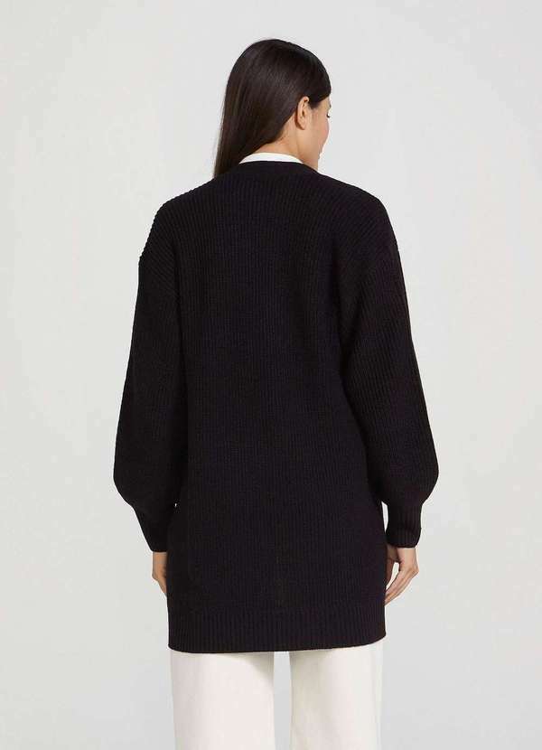Hering - Cardigan Feminino Alongado em Trico Preto 3