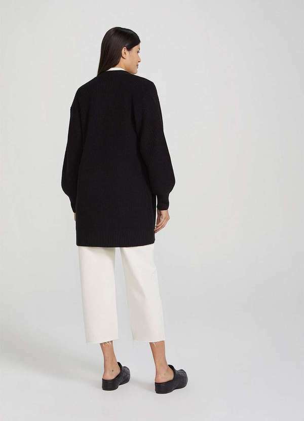 Hering - Cardigan Feminino Alongado em Trico Preto 7