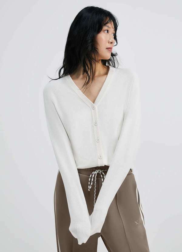 Hering - Cardigan Feminino em Trico Branco