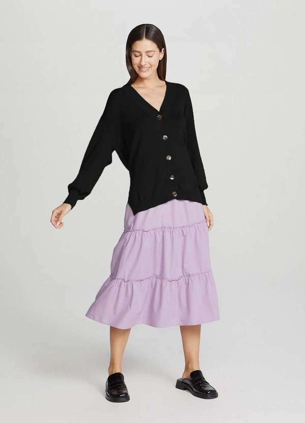 Hering - Cardigan Feminino em Trico com Botao Preto