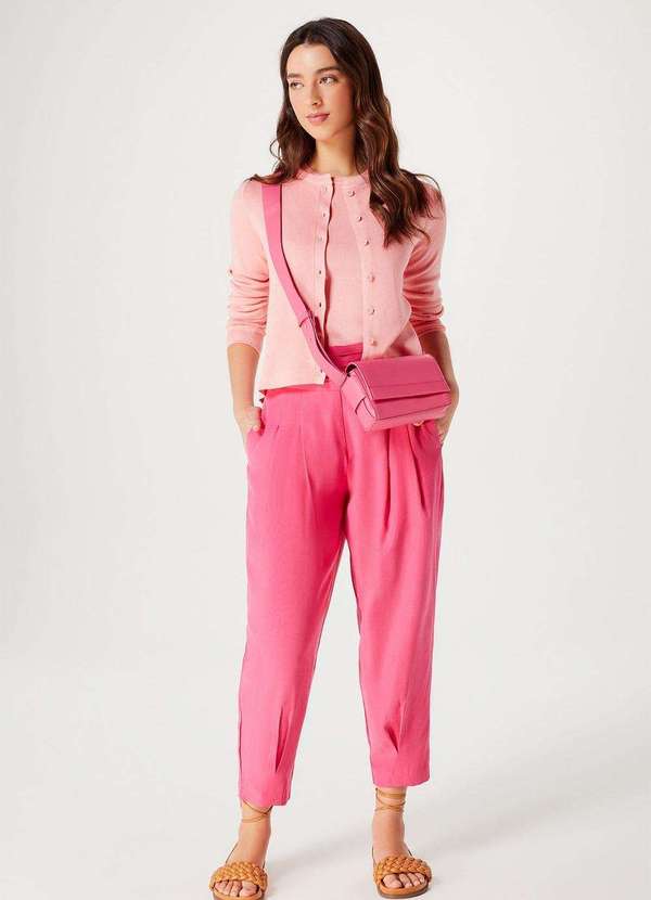 Hering - Cardigan Feminino em Trico de Viscose Rosa