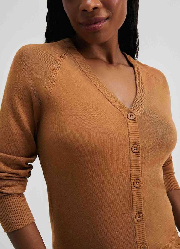 Hering - Cardigan Feminino em Trico Marrom 2