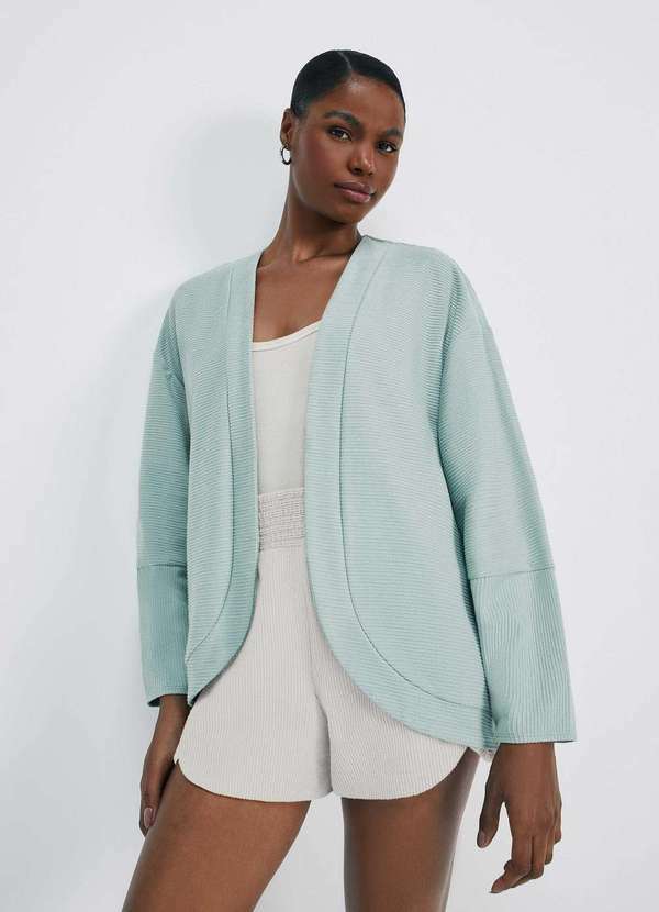 Hering - Casaco Feminino em Malha Texturizada Verde