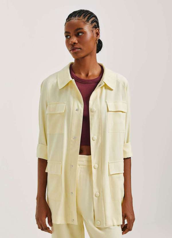 Hering - Casaco Parka Feminino em Viscose Amarelo